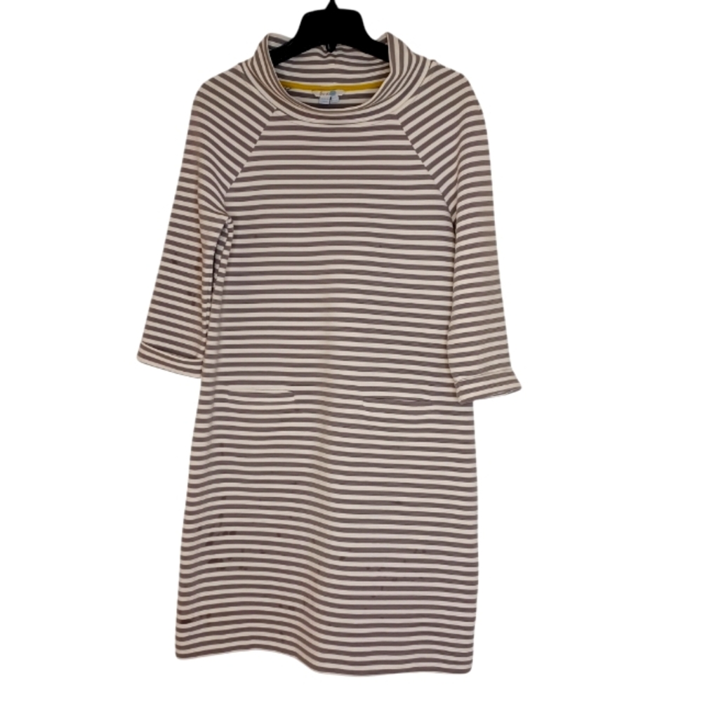 Boden Women's Rib Knit Funnel Neck Shift Dress Sz 8 US
